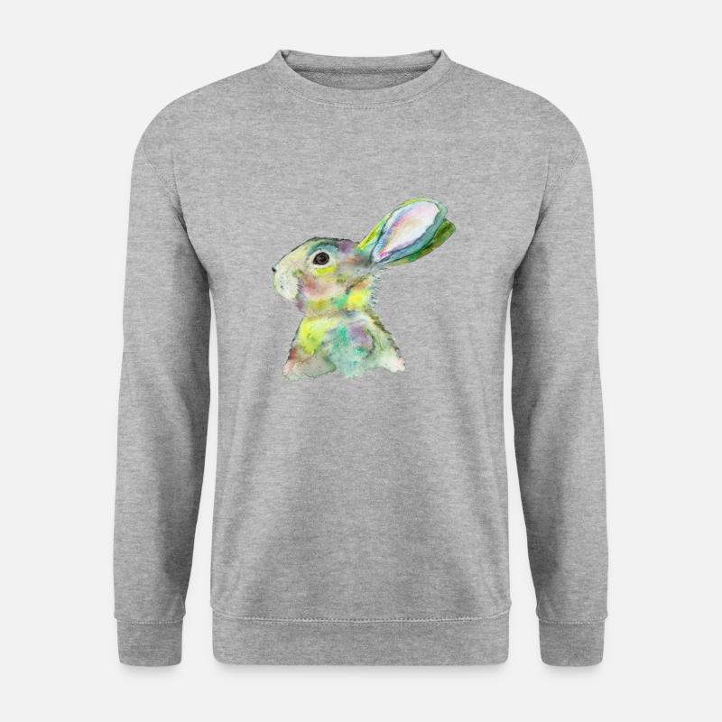 Hase - Unisex Pullover - Weißgrau meliert