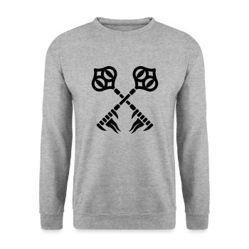 Clé serpent - Sweat-shirt Unisexe - gris chiné - Devant - Alina (178cm) & Michal (187cm)