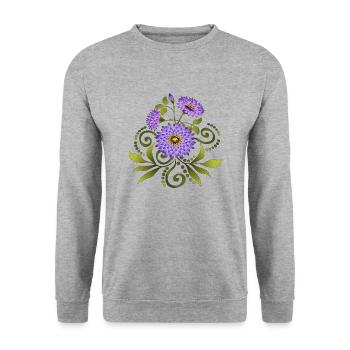 Fleur - Sweat-shirt Unisexe - gris chiné - Devant - Alina (178cm) & Michal (187cm)