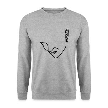 Women Line art - Unisex Sweatshirt - salt & pepper - Front - Alina (178cm) & Michal (187cm)