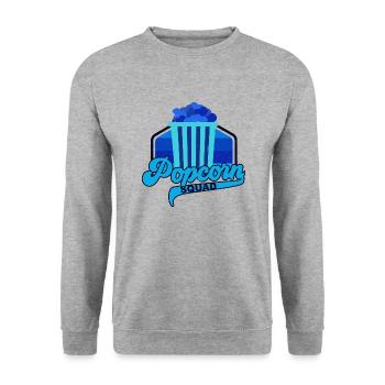 Popcorn Squad Ironic Saying Salty Popcorn - Sweat-shirt Unisexe - gris chiné - Devant - Alina (178cm) & Michal (187cm)