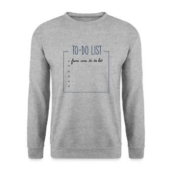 To-do list - Unisex Sweatshirt - salt & pepper - Front - Alina (178cm) & Michal (187cm)