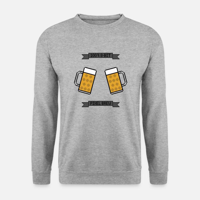 8-Bit Pixel Beer Mug - Unisex Sweatshirt - salt & pepper