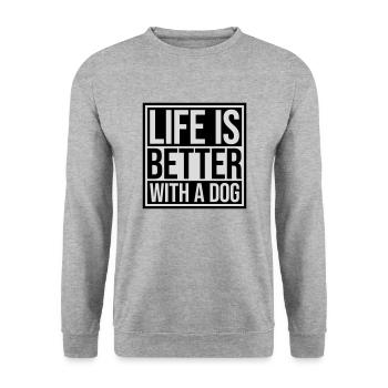 better with a dog - Unisex Sweatshirt - salt & pepper - Front - Alina (178cm) & Michal (187cm)