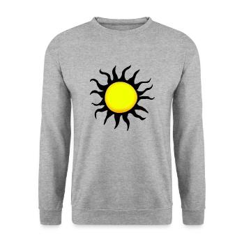 Sun Summer Watercolor Nature Beach Sky 04 - Unisex Sweatshirt - salt & pepper - Front - Alina (178cm) & Michal (187cm)