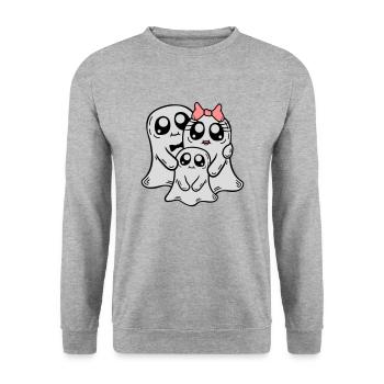 Enfant Parents Fantômes Couple - Sweat-shirt Unisexe - gris chiné - Devant - Alina (178cm) & Michal (187cm)