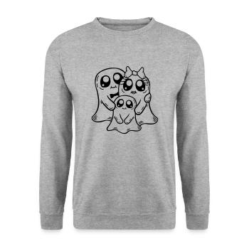Parents Enfant Fantômes Couple - Sweat-shirt Unisexe - gris chiné - Devant - Alina (178cm) & Michal (187cm)