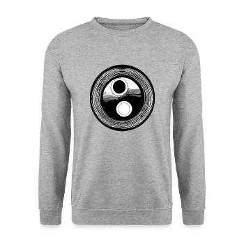 Yin Yang Sign Symbol Peace Happy 12 - Unisex Sweatshirt - salt & pepper - Front - Alina (178cm) & Michal (187cm)