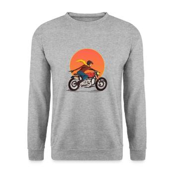 Moto - Sweat-shirt Unisexe - gris chiné - Devant - Alina (178cm) & Michal (187cm)
