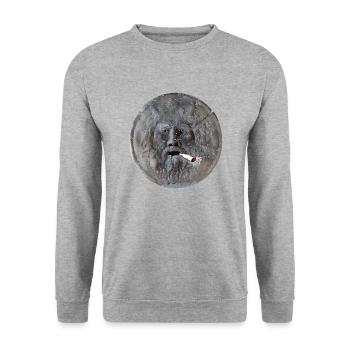 bekiffter Mund der Wahrheit in Rom - Unisex Pullover - Weißgrau meliert - Vorne - Alina (178cm) & Michal (187cm)
