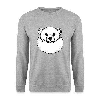 Polar Bear Polar Animal Snow White Arctic Vector - Unisex Sweatshirt - salt & pepper - Front - Alina (178cm) & Michal (187cm)