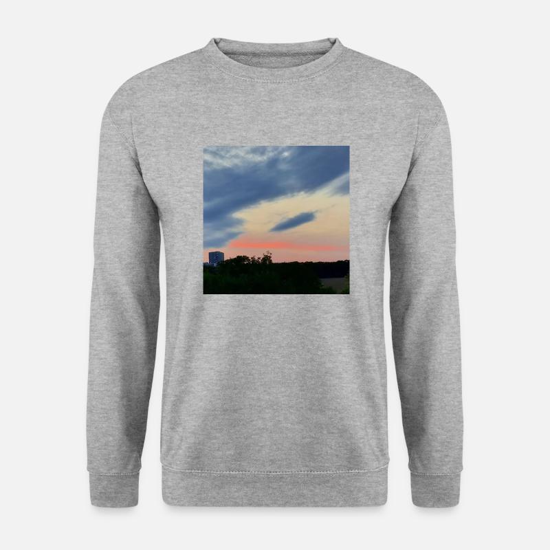Red sky - Unisex Pullover - Weißgrau meliert