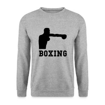 Boxer - Unisex Sweatshirt - salt & pepper - Front - Alina (178cm) & Michal (187cm)