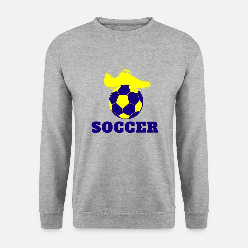 Fußball Soccer - Unisex Pullover - Weißgrau meliert