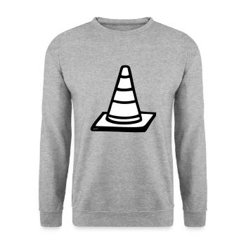 traffic cone warning - Sweat-shirt Unisexe - gris chiné - Devant - Alina (178cm) & Michal (187cm)