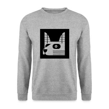 Hund Retro Hunderasse Tierliebe - Unisex Pullover - Weißgrau meliert - Vorne - Alina (178cm) & Michal (187cm)
