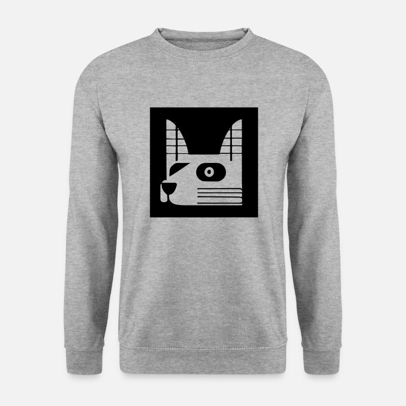 Hund Retro Hunderasse Tierliebe - Unisex Pullover - Weißgrau meliert