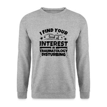 Cadeau amusant en traumatologie - Sweat-shirt Unisexe - gris chiné - Devant - Alina (178cm) & Michal (187cm)