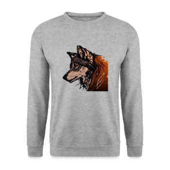The Wolf - Unisex Sweatshirt - salt & pepper - Front - Alina (178cm) & Michal (187cm)