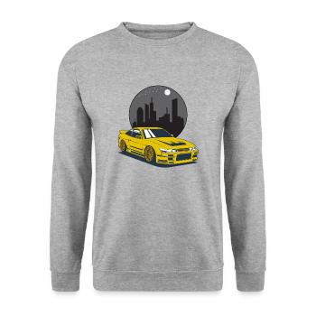 OLD SCHOOL JDM - Unisex Sweatshirt - salt & pepper - Front - Alina (178cm) & Michal (187cm)