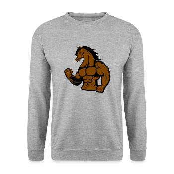Cheval fort - Sweat-shirt Unisexe - gris chiné - Devant - Alina (178cm) & Michal (187cm)