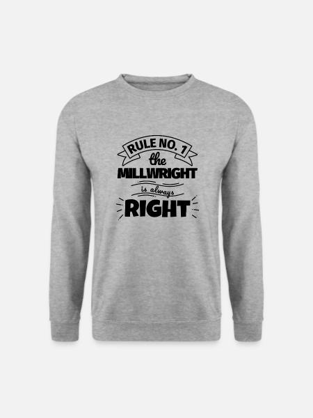 MILLWRIGHT lustiges Geschenk - Unisex Pullover - Weißgrau meliert