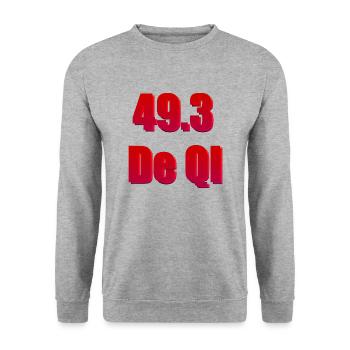 49.3 de QI - Sweat-shirt Unisexe - gris chiné - Devant - Alina (178cm) & Michal (187cm)
