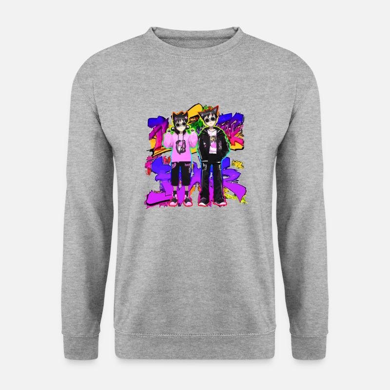Japanische Coolness in style 90's 80's farbe - Unisex Pullover - Weißgrau meliert