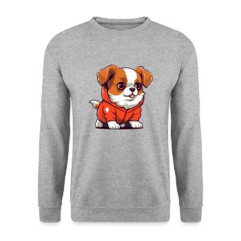 Chien cool - Sweat-shirt Unisexe - gris chiné - Devant - Alina (178cm) & Michal (187cm)