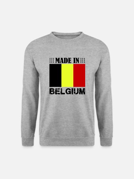 made in belgium - Unisex Pullover - Weißgrau meliert