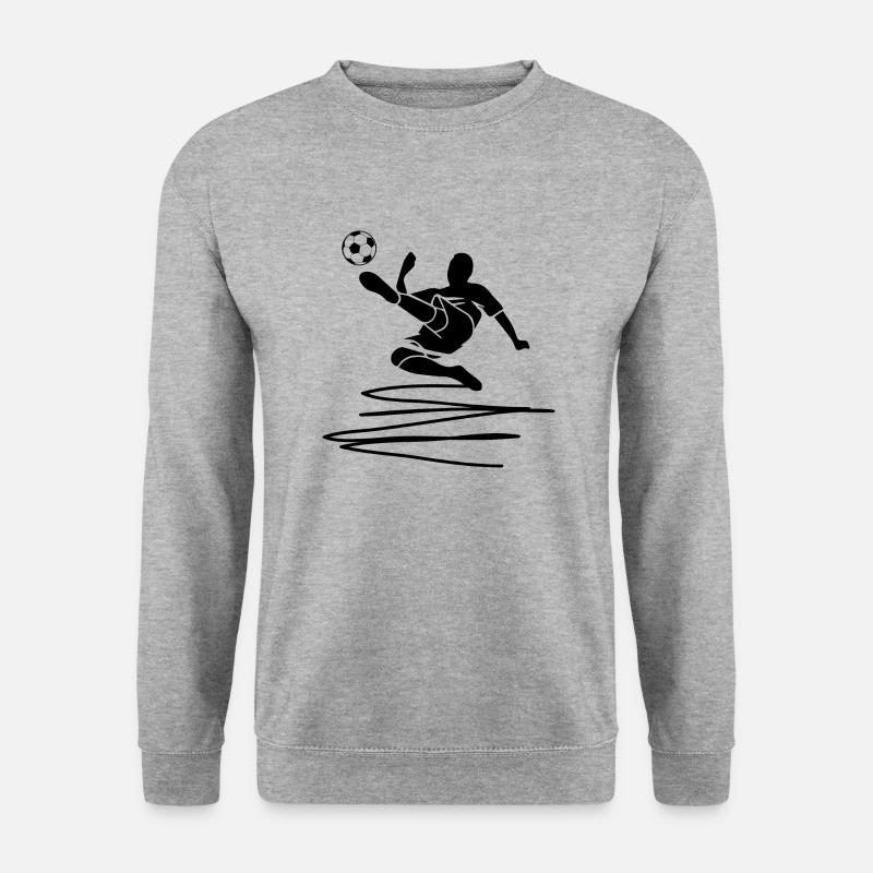 Fußball Soccer - Unisex Pullover - Weißgrau meliert