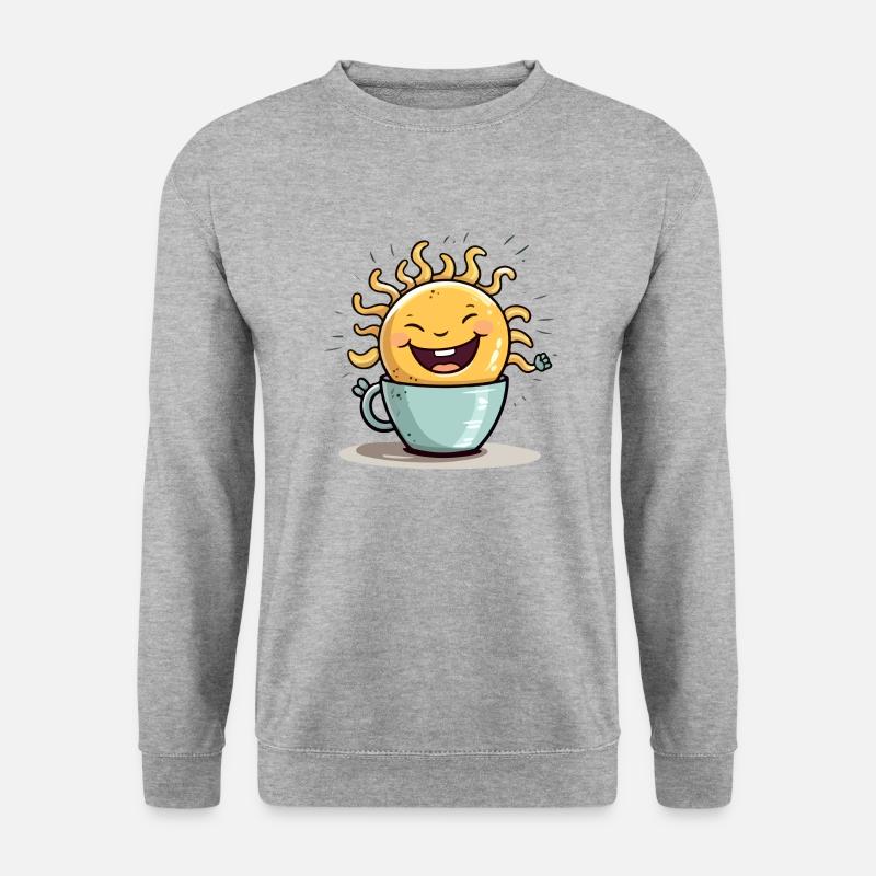 Frühstück Sonne - Unisex Pullover - Weißgrau meliert