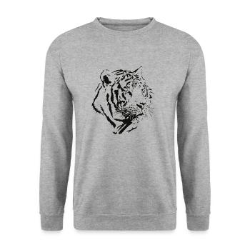 Wildtiere - Unisex Pullover - Weißgrau meliert - Vorne - Alina (178cm) & Michal (187cm)
