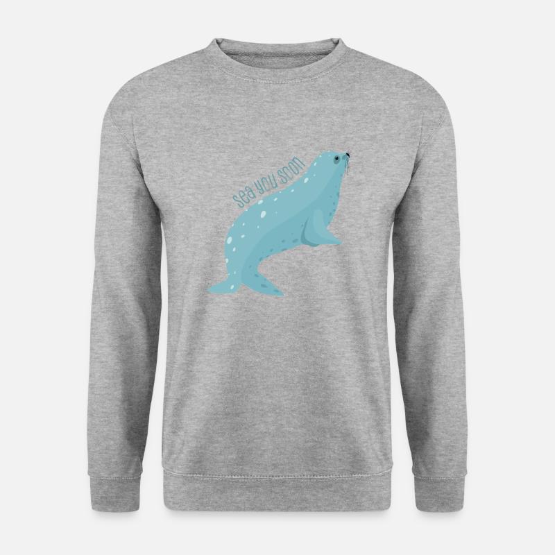 Meerestiere - Unisex Pullover - Weißgrau meliert