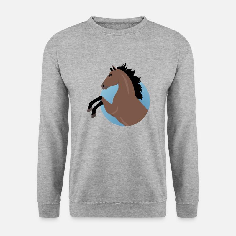 Pferde - Unisex Pullover - Weißgrau meliert