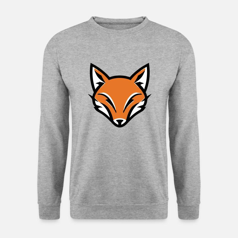 Schelmischer Fuchs - Unisex Pullover - Weißgrau meliert