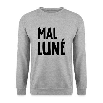 mal luné - Sweat-shirt Unisexe - gris chiné - Devant - Alina (178cm) & Michal (187cm)