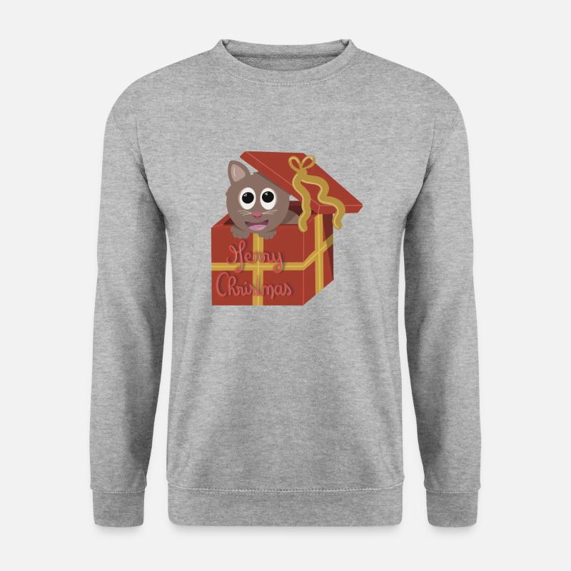 Weihnachtskätzchen - Unisex Pullover - Weißgrau meliert