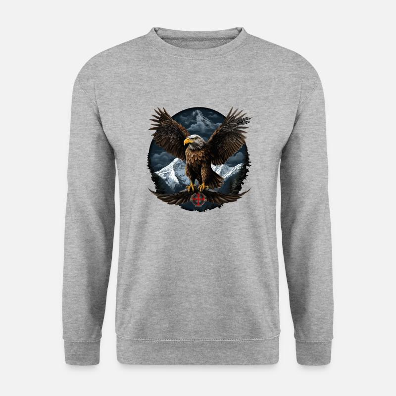 Bald Eagle Design with Mountains - Unisex Sweatshirt - salt & pepper