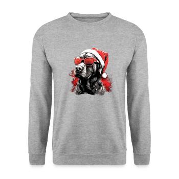 Magical Labrador Christmas dog in the snow - Unisex Sweatshirt - salt & pepper - Front - Alina (178cm) & Michal (187cm)