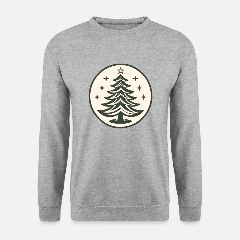 Weihnachtsbaum mit Sternen - weihnachtliches Desig - Unisex Pullover - Weißgrau meliert