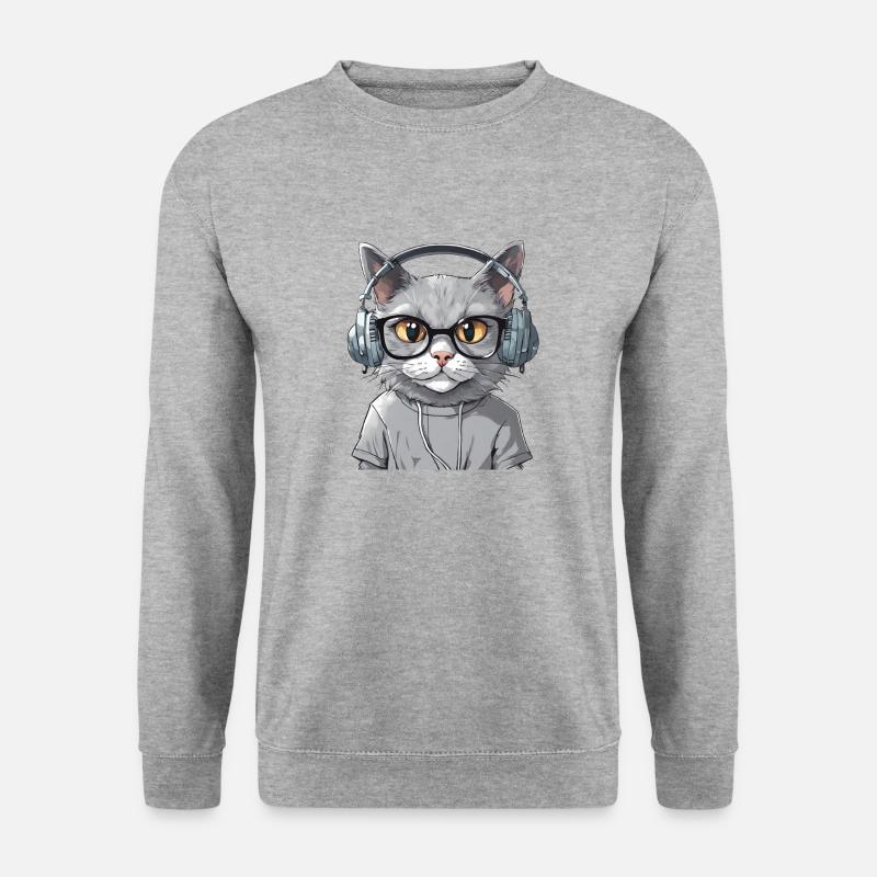 Grey Cat Webentwickler - Unisex Pullover - Weißgrau meliert