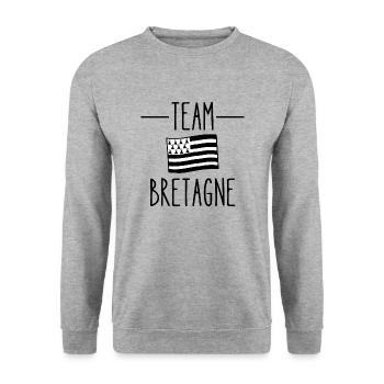 team bretagne - Sweat-shirt Unisexe - gris chiné - Devant - Alina (178cm) & Michal (187cm)