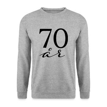 70 Jahre - Unisex Pullover - Weißgrau meliert - Vorne - Alina (178cm) & Michal (187cm)