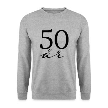 50 ans - Sweat-shirt Unisexe - gris chiné - Devant - Alina (178cm) & Michal (187cm)