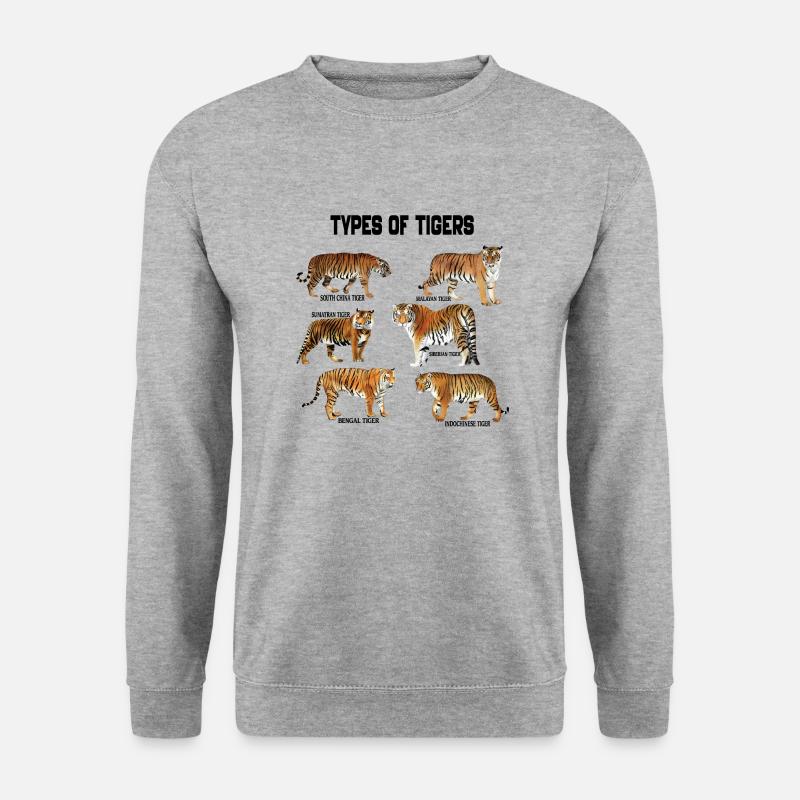 Arten von Tigern - Tiger Familienrassen - Unisex Pullover - Weißgrau meliert