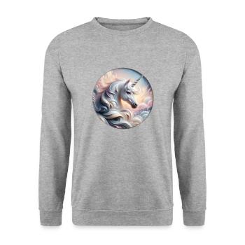 Licorne magique et enchanteresse - Sweat-shirt Unisexe - gris chiné - Devant - Alina (178cm) & Michal (187cm)