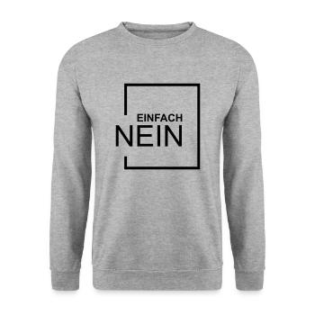 EINFACH NEIN - Unisex Pullover - Weißgrau meliert - Vorne - Alina (178cm) & Michal (187cm)