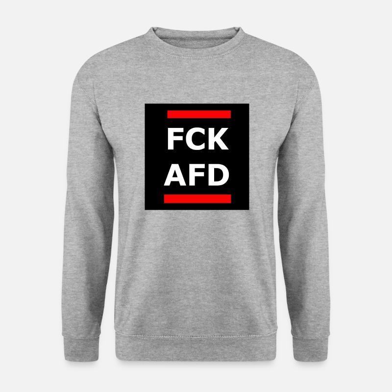 FCK AFD - Unisex Pullover - Weißgrau meliert