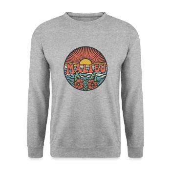 Retro Surf Malibu California Design - Unisex Sweatshirt - salt & pepper - Front - Alina (178cm) & Michal (187cm)